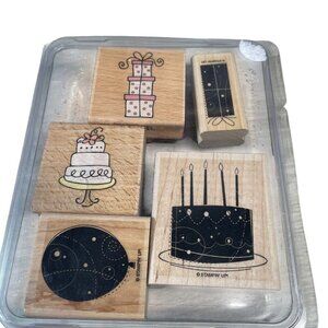 Stampin Up! Birthday Whimsy‎ Rubber Stamp Set Of 5